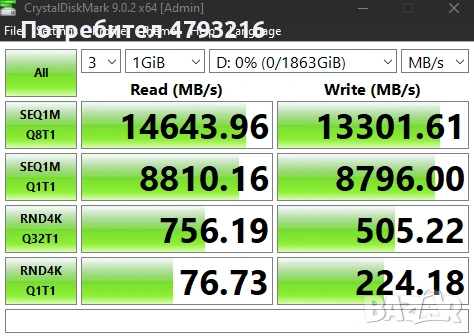 SSD Samsung 9100 pro 2TB 14700/13500 гаранция, снимка 5 - Твърди дискове - 54278451