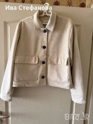 Ново пролетно есенно преходно яке сако  елегантно в крем бежов цвят 