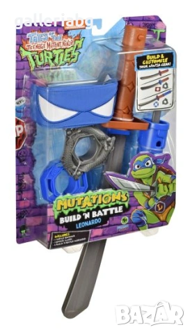 Комплект Костенурките Нинджа TMNT Leonardo Build N Battle – маска, катана и шурикен, снимка 5 - Други - 54946124