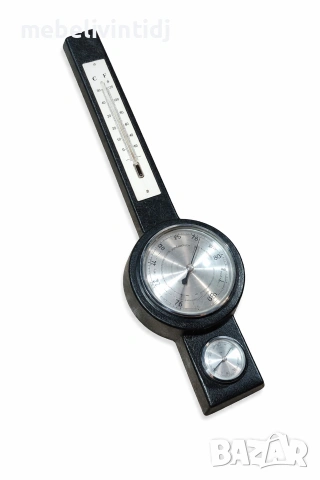 Метеорологична станция, включваща термометър, барометър и хигрометър, снимка 2 - Антикварни и старинни предмети - 54031631