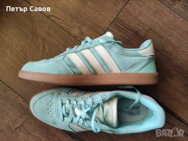 Adidas маратонки – светлосини, с бежови ленти
