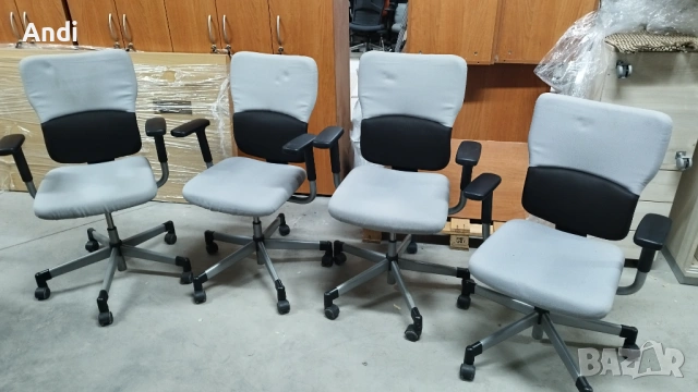 Офис столове Steelcase сиво и черно дамаска, снимка 6 - Столове за офис - 54356720