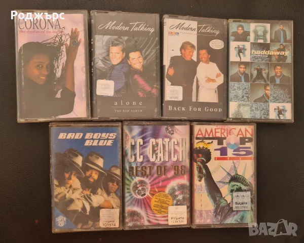 Ретро аудио касети 90-те (7 броя) – Modern Talking, Bad Boys Blue, Corona, C.C. Catch 