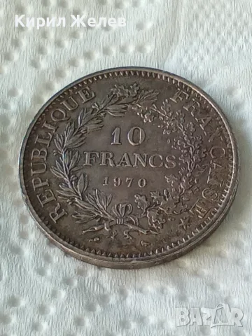 Сребърна монета 10 франка Франция 1970 година 53756