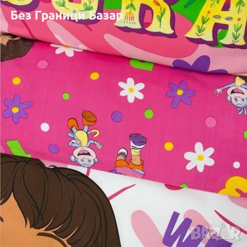 Нов детски Dora The Explorer двулицев спален комплект за единично легло Спално бельо Чаршаф, снимка 9 - Спално бельо - 54566383