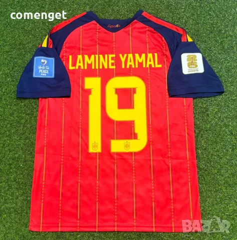 СВЕТОВНО 2026! SPAIN / ИСПАНИЯ YAMAL фланелка! Поръчай с име и номер по ТВОЙ избор!, снимка 2 - Тениски - 55181314