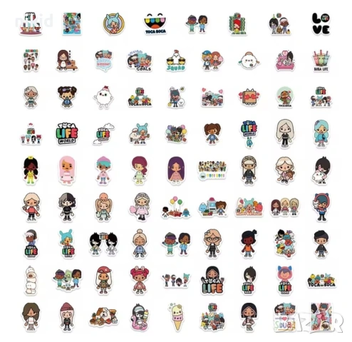 40 бр Тока Бока TOCA BOCA Toca самозалепващи лепенки стикери украса декор картонена торта, снимка 3 - Други - 53991055