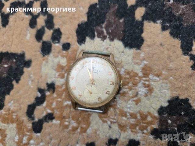 Швейцарски ретро механичен часовник от марката Technos (Технос), снимка 2 - Мъжки - 54014524