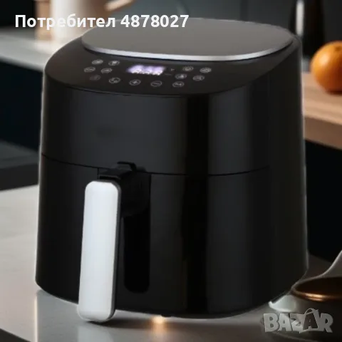 Фритюрник, 1300W, 4.2л., горещ въздух, таймер, до 200°C, Черен/Бял, снимка 6 - Фритюрници - 55674980
