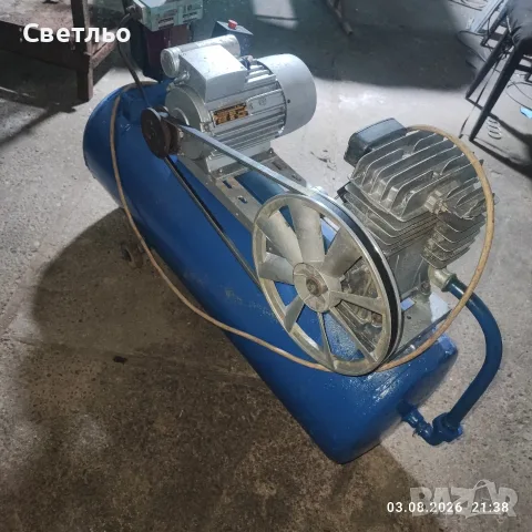 Компресор,Монофазен.80л.бутилка., снимка 2 - Компресори - 55543578
