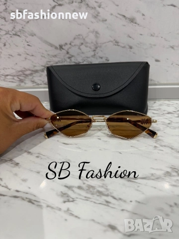 Кафяви очила Miu Miu с лого, снимка 4 - Слънчеви и диоптрични очила - 55042088