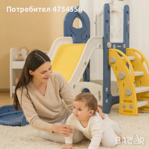 Детска пързалка за дома и градината с баскетболен кош и телескоп, снимка 5 - Градински мебели, декорация  - 54314936