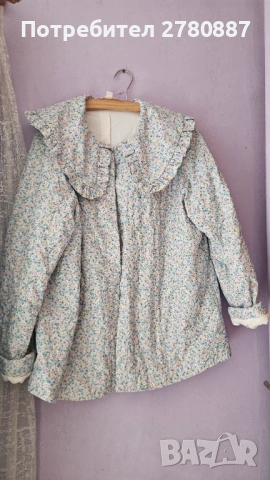 H&M пролетна дамска връхна дреха тип риза с яка, цветен мотив М, снимка 2 - Якета - 54027353