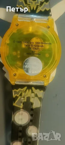 Оригинален ретро часовник Nintendo Pokémon - Pikachu (1998 г.) / Vintage C-Watch, снимка 4 - Детски - 55400388