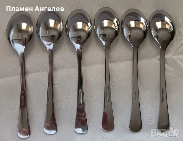 Комплект от 6 броя малки, чаени /кафени лъжички - Петко Денев Габрово , снимка 3 - Прибори за хранене, готвене и сервиране - 55227260