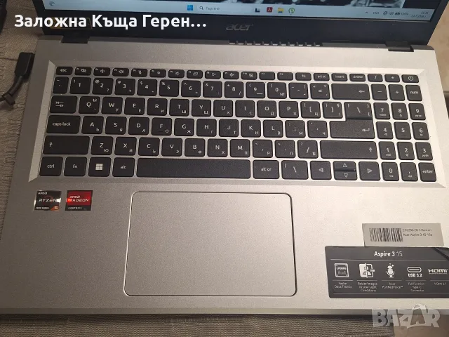 Лаптоп Acer Aspite 3 , снимка 3 - Лаптопи за дома - 55404046