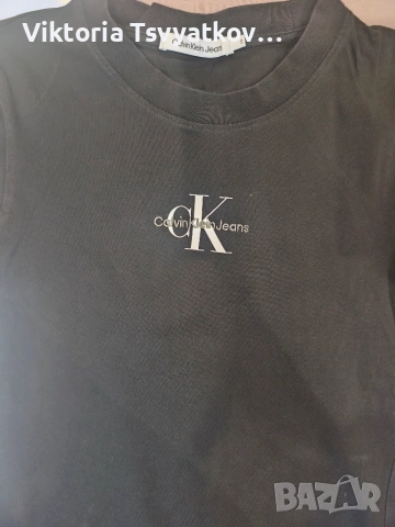 2 тениски Calvin Klein Jeans - Monologo, Slim Fit (черна и бяла), снимка 4 - Тениски - 55211959