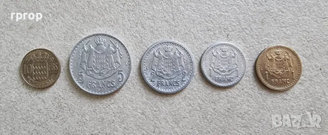 Монако. 1, 2, 5, 10 франка. 1943 - 1951 година. 5 бройки.