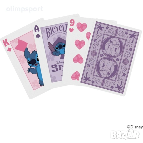 Карти за игра Bicycle Disney Stitch Purple, снимка 4 - Карти за игра - 54997291
