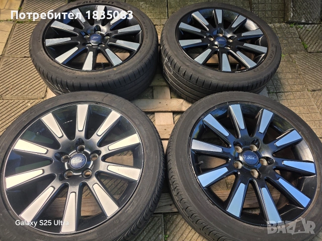 Лети джанти 17ки 5х108 Ford + летни гуми 225/45/17, снимка 2 - Гуми и джанти - 54502281