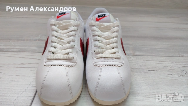 Бели кожени дамски маратонки NIKE CORTEZ размер EUR38, снимка 3 - Маратонки - 54635166