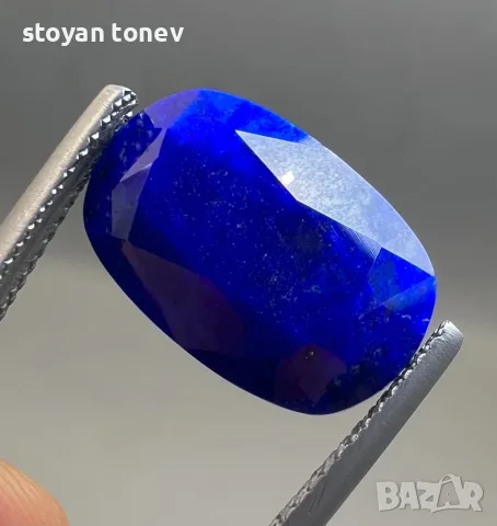 🌌 УНИКАТ: Фасетиран Кралски Лапис Лазули от Бадахшан 9.20 карата със Златно Пиритно „Сърце“ 🌌, снимка 7 - Други - 55336784