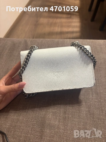 Бяла дамска чанта PINKO, снимка 2 - Чанти - 54221177