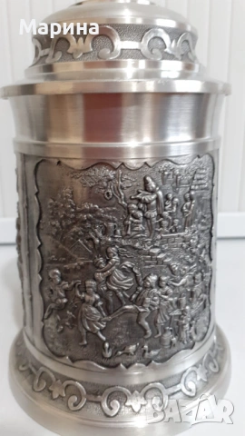Халба от калай, 500 мл,  Antik*Vintage #140, снимка 3 - Антикварни и старинни предмети - 54391301