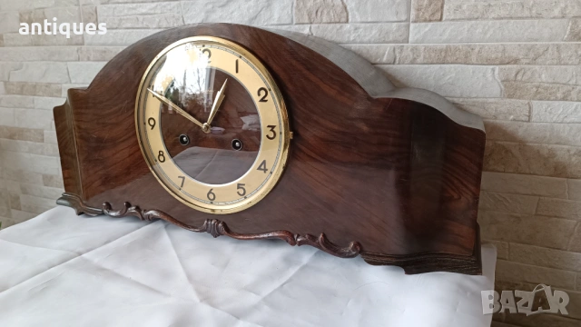 Стар каминен часовник - Junghans - Germany - Антика - 1970", снимка 6 - Антикварни и старинни предмети - 54105890