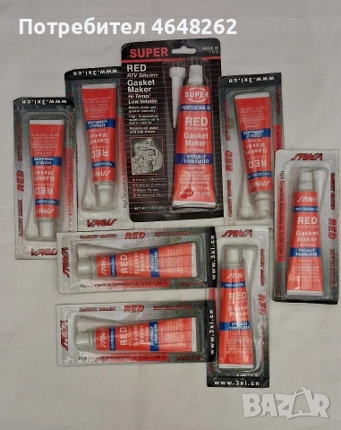 Червен термоустойчив силикон за гарнитури 8 бр.