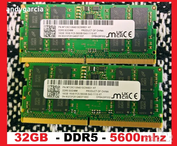  32GB DDR5 5600mhz КИТ KIT micron SO-DIMM Kit sodimm рам памет за латоп ram for laptop