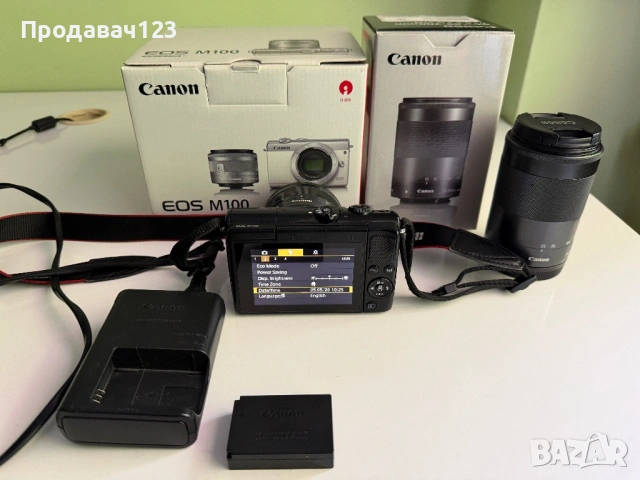Canon EOS M100 + EF-M 15-45 mm + EF-M 55-200 mm, снимка 3 - Фотоапарати - 54415082