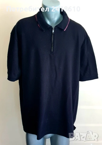 Hugo Boss H - Paras Pique Cotton 3/4 Zip Mens Size 4XL - 5XL НОВО! ОРИГИНАЛНА Тениска!, снимка 5 - Тениски - 54836789