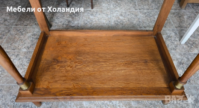 Дъбова масичка/конзола на 2 нива, снимка 5 - Етажерки - 54438425