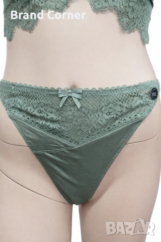 Комплект бельо Hunkemöller в цвят зелено каки – сутиен 85B и прашки 3XL, снимка 6 - Бельо - 54551585
