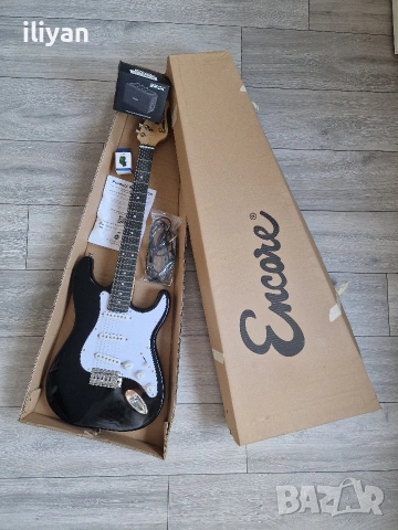 Електрическа китара/Electric guitar Encore E60 Blaster Gloss Black, снимка 2 - Китари - 55177731