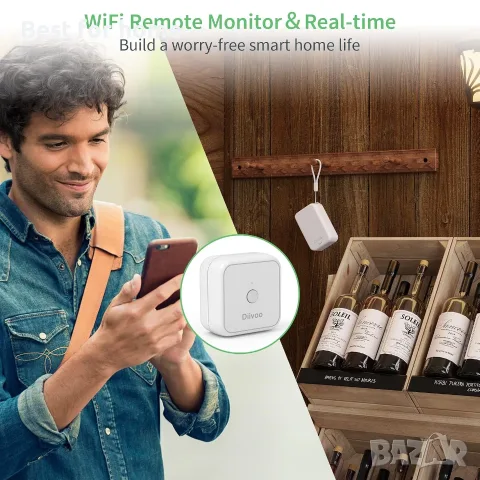 WiFi интелигентен термометър и хигрометър, снимка 4 - Друга електроника - 55396453