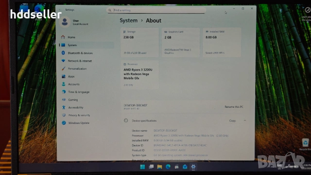 Лаптоп Acer Aspire 15.6" Ryzen 8GB 256GB , снимка 2 - Лаптопи за дома - 53999266