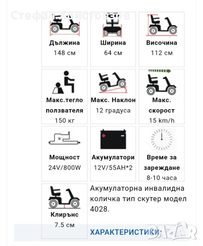 Четириколка за трудноподвижни хора , снимка 4 - Инвалидни скутери - 55324055