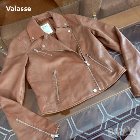 Естествена кожа Esprit байкър яке XS в отлично състояние, снимка 5 - Якета - 54704881