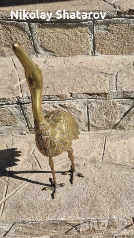 бронзова скулптура. фигура на чапла , снимка 5 - Декорация за дома - 54328867