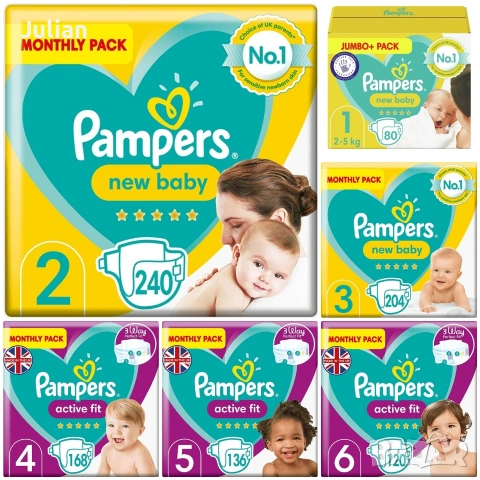 Памперси от Англия - Pampers всички размери, снимка 3 - Пелени, памперси - 54374608