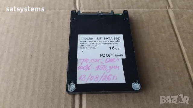 SSD InnoDisk InnoLite II 2.5 SATA SSD 16GB SATA 3.0Gb/s, снимка 4 - Твърди дискове - 55664623