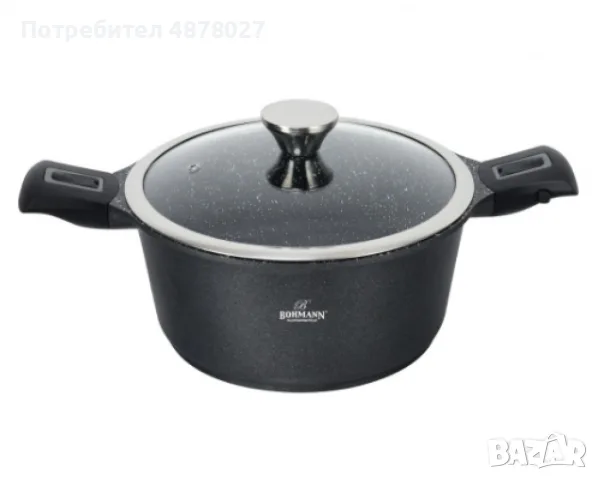 Тенджера Bohmann BH1730-24CR-28CR, 24см.\4.3л., 28см.\6.5л., Лят алуминий, Подвижни дръжки, Индукция