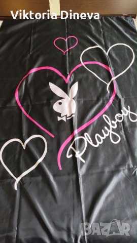 Playboy сатенен спален комплект, снимка 2 - Спално бельо - 54489724