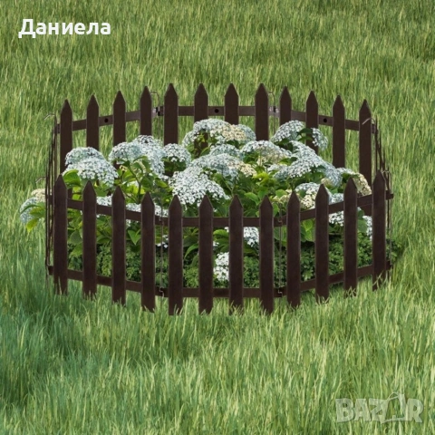 Декоративна градинска ограда 300 см – комплект 10 бр. кафяви PVC панели 30x30 см, снимка 10 - Декорация за дома - 54839456