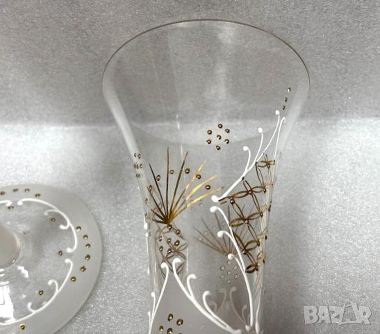 Сватбени Ритуални Чаши-ръчно рисувани от 1989 год., снимка 7 - Чаши - 54087694