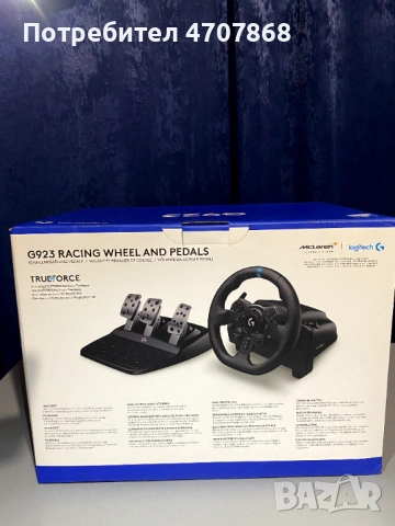 Logitech G923 TrueForce – Нов, неразопакован | PS4/PS5/PC | + подарък, снимка 3 - Аксесоари - 54262517