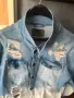 ХИТ Мъжко/Унисекс дънково яке Streetwear Накъсан дизайн | Като ново!, снимка 1
