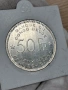 50 франка 1944 г, Белгийско Конго - сребърна монета, рядка, снимка 1